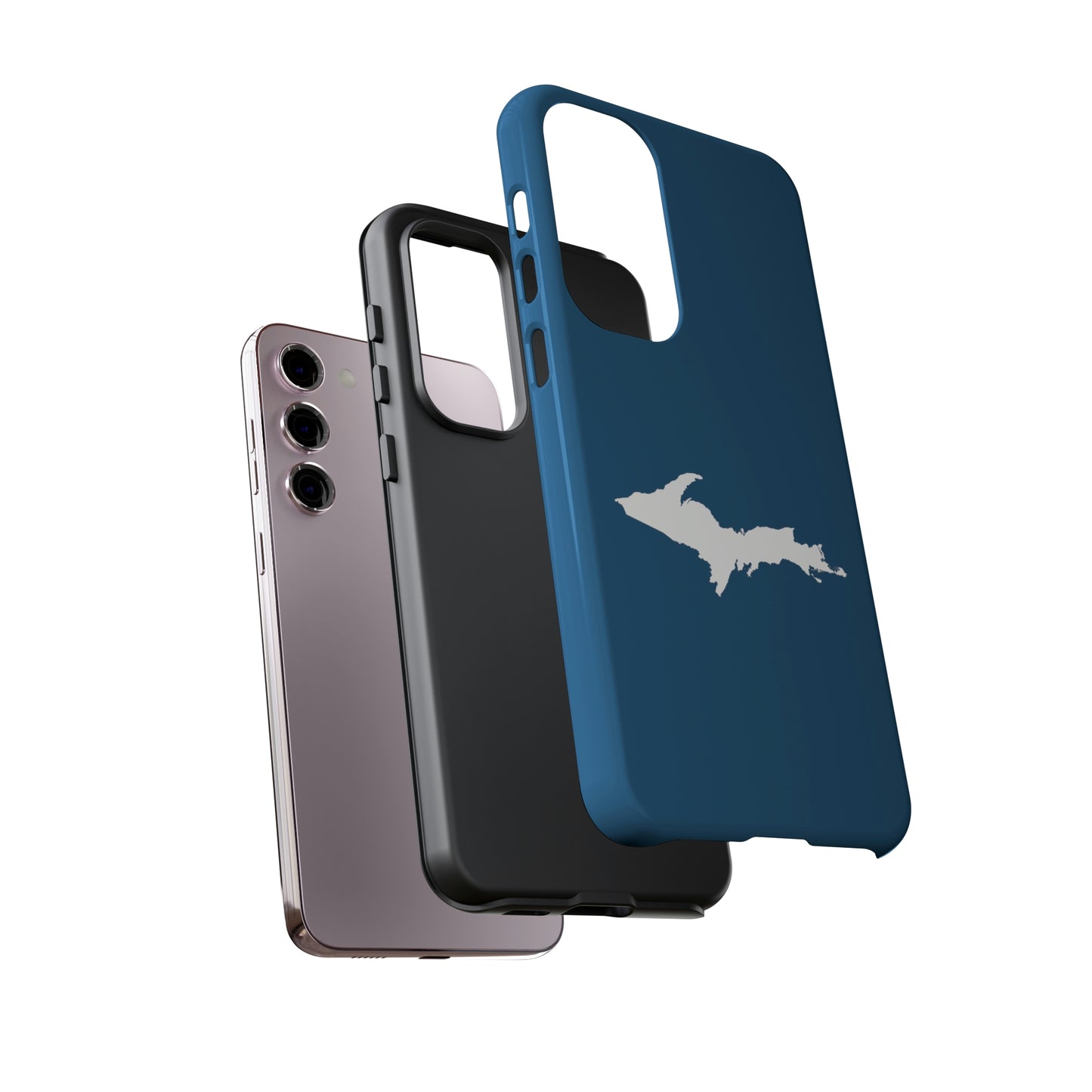 Michigan Upper Peninsula Tough Phone Case (Blueberry w/ UP Outline) | Samsung & Pixel Android