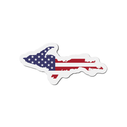 Michigan Upper Peninsula Kiss Cut Magnet (w/ UP USA Flag Outline)