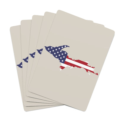 Michigan Upper Peninsula Poker Cards (Canvas Color w/ UP USA Flag Outline)