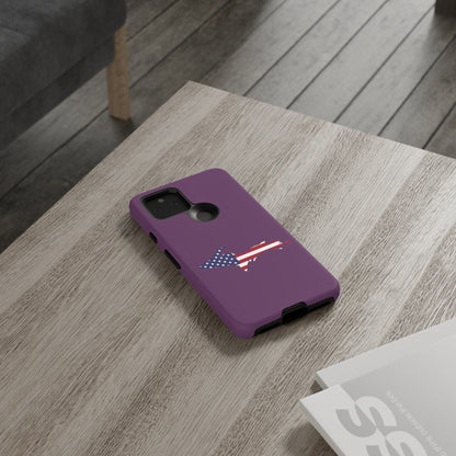 Michigan Upper Peninsula Tough Phone Case (Plum w/ UP USA Flag Outline) | Samsung & Pixel Android