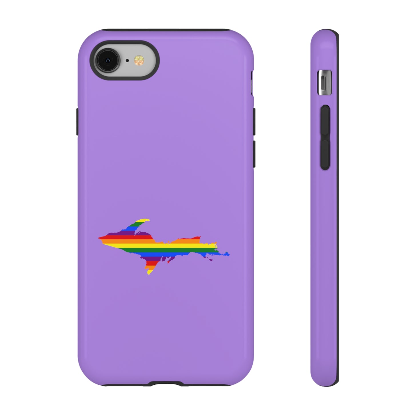 Michigan Upper Peninsula Tough Phone Case (Lavender w/ UP Pride Flag Outline) | Apple iPhone