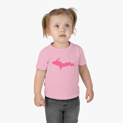 Michigan Upper Peninsula Infant T-Shirt (w/ Pink UP Outline) | Short Sleeve