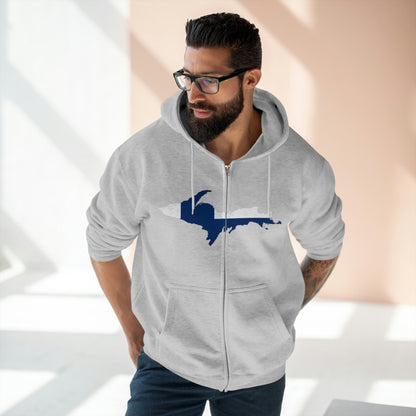 Michigan Upper Peninsula Full-Zip Hoodie (w/ UP Finland Flag Outline)