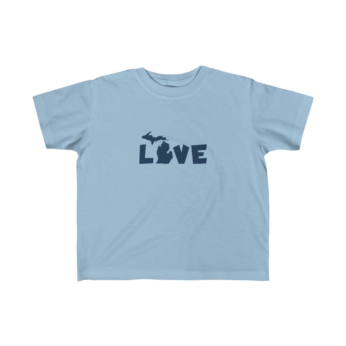 Michigan 'Love' T-Shirt  (Whimsical Sans Font) | Toddler Short Sleeve - Circumspice Michigan