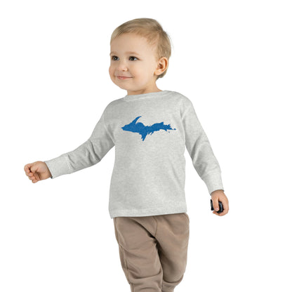 Michigan Upper Peninsula T-Shirt (w/ Azure UP Outline) | Toddler Long Sleeve