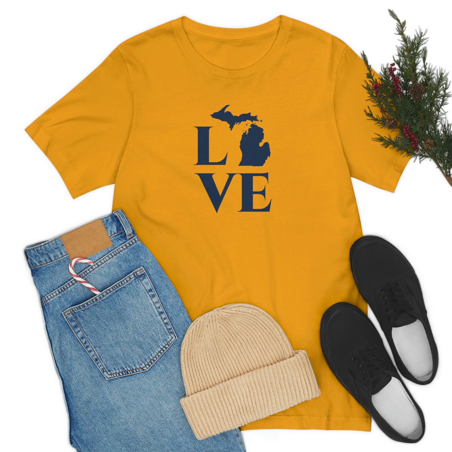 Michigan 'Love' T-Shirt (Roman Serif Font) | Unisex Standard Fit