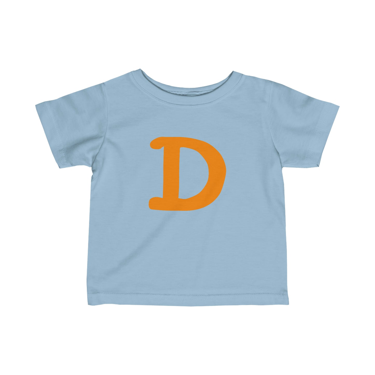 Detroit 'Old French D' T-Shirt (Orange Full Body Outline) |  Infant Short Sleeve