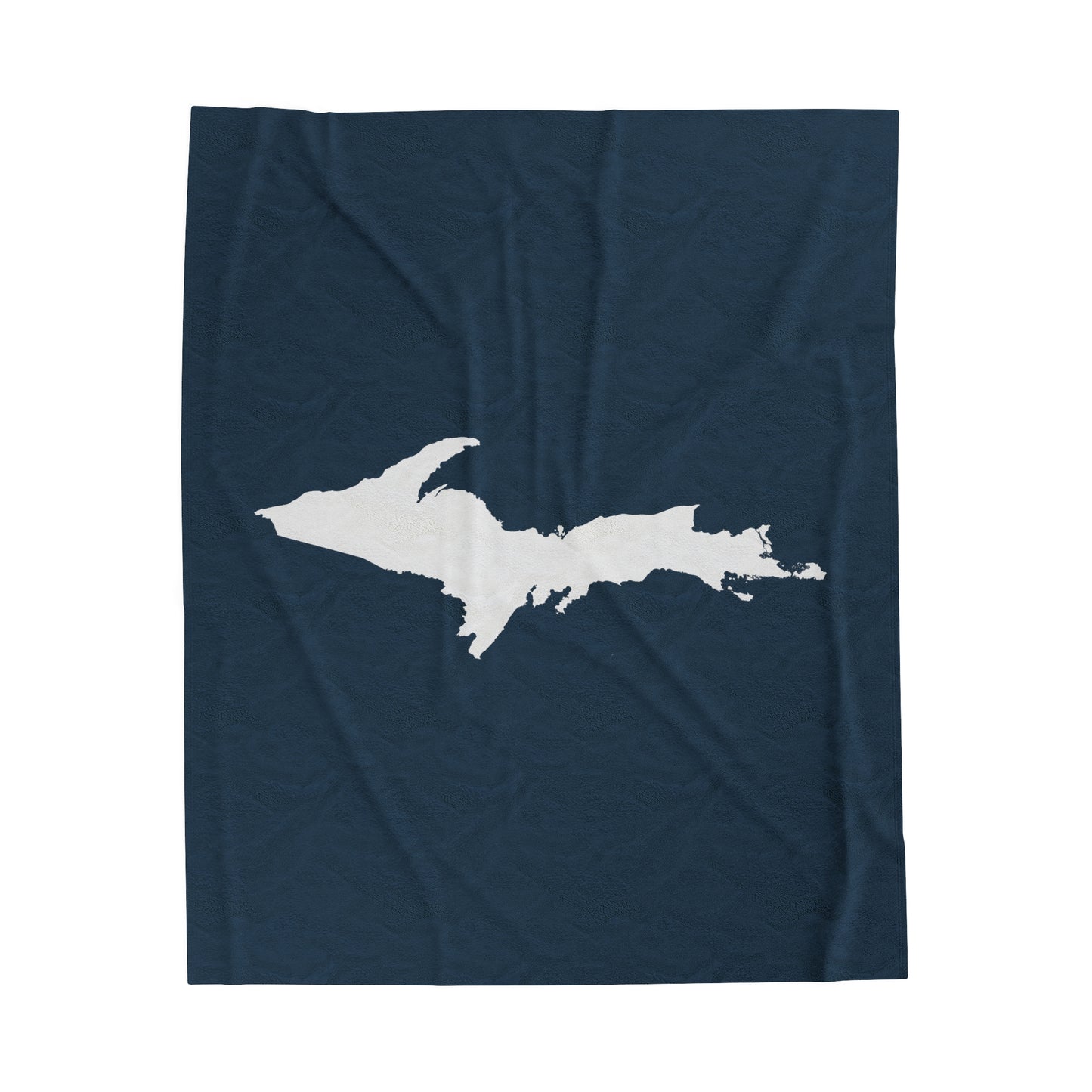 Michigan Upper Peninsula Plush Blanket (w/ UP Outline) | '37 Caddie Blue