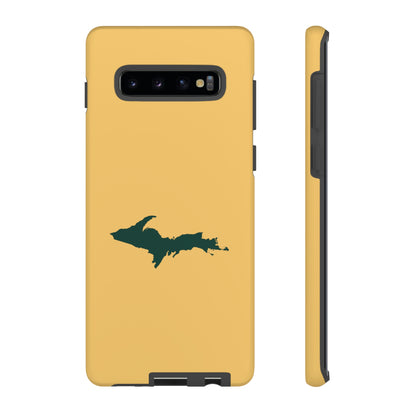 Michigan Upper Peninsula Tough Phone Case (Citrine w/ Green UP Outline) | Samsung & Pixel Android