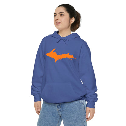 Michigan Upper Peninsula Hoodie (w/ Orange UP Outline) | Unisex Garment-Dyed