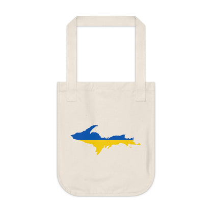 Michigan Upper Peninsula Heavy Tote Bag (w/ UP Ukraine Flag Outline)