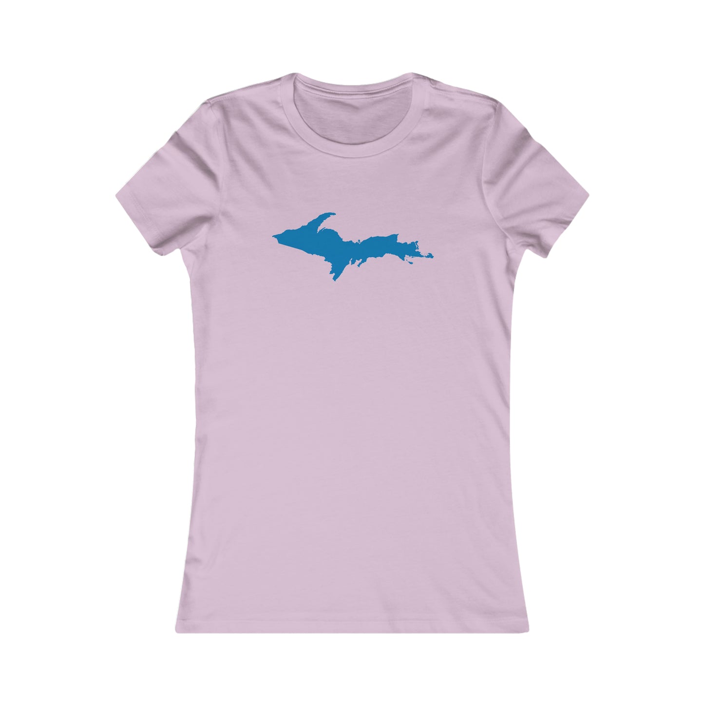 Michigan Upper Peninsula T-Shirt (w/ Azure UP Outline) | Women's Slim Fit