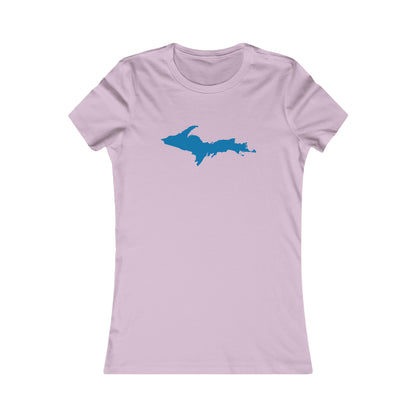 Michigan Upper Peninsula T-Shirt (w/ Azure UP Outline) | Women's Slim Fit