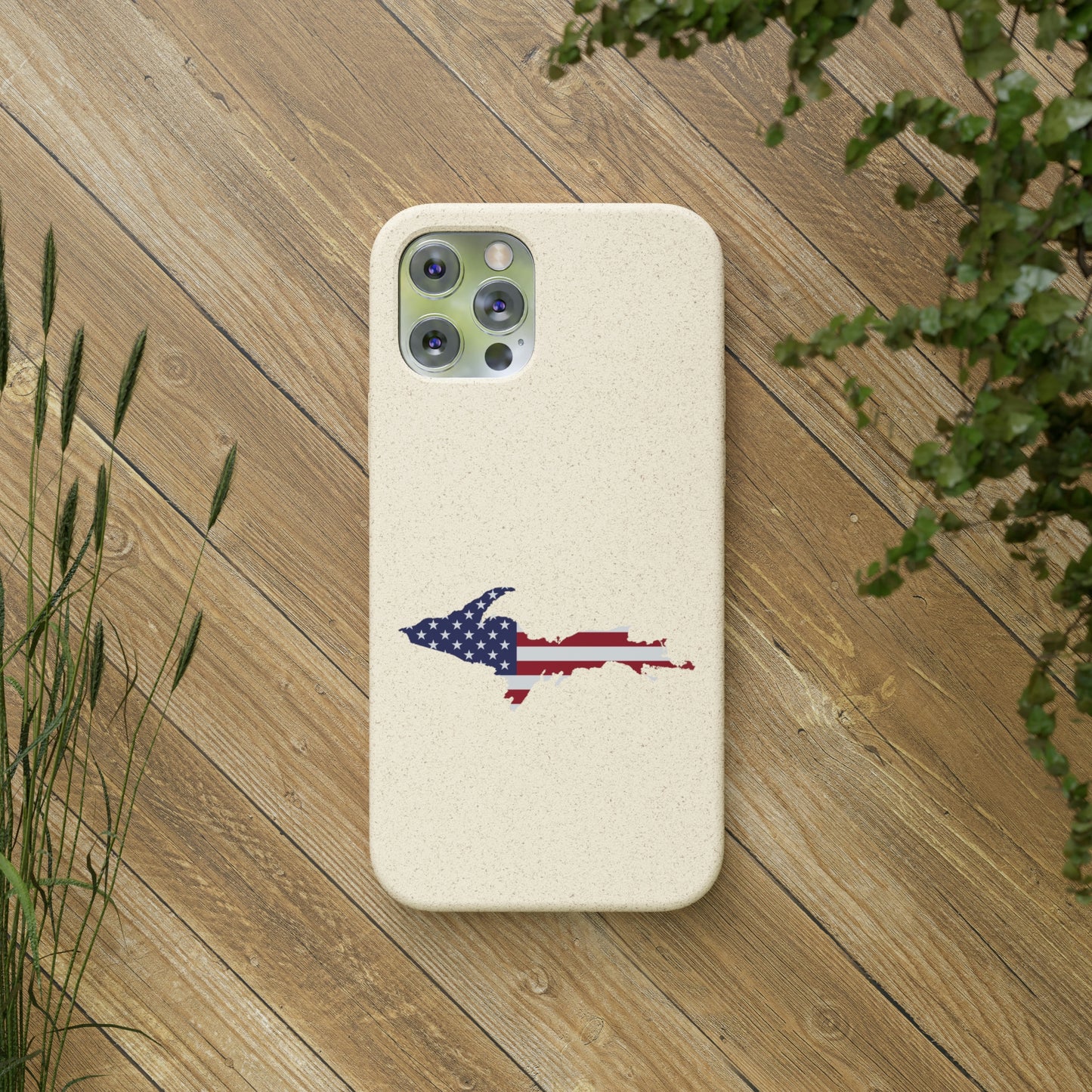 Michigan Upper Peninsula Biodegradable Phone Cases (w/ UP USA Flag Outline) | Apple iPhone