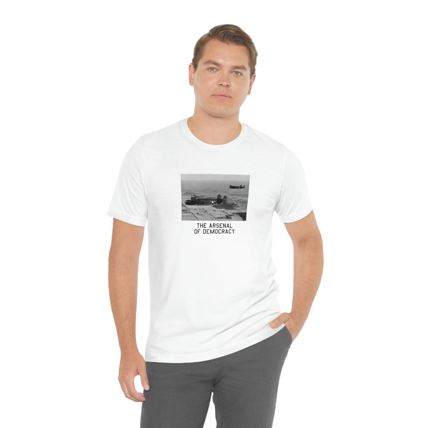 Detroit 'The Arsenal of Democracy' T-Shirt (w/ Willow Run B-24 Liberators) | Unisex Standard Fit