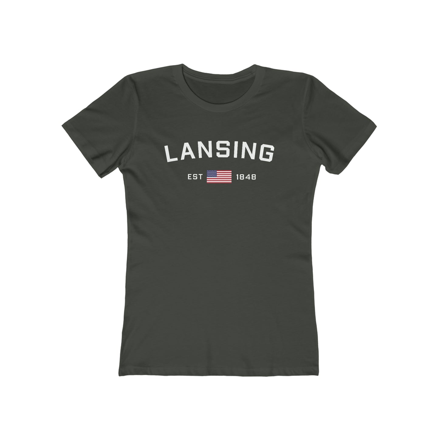 'Lansing EST 1848' (w/USA Flag Outline) | Women's Boyfriend Cut