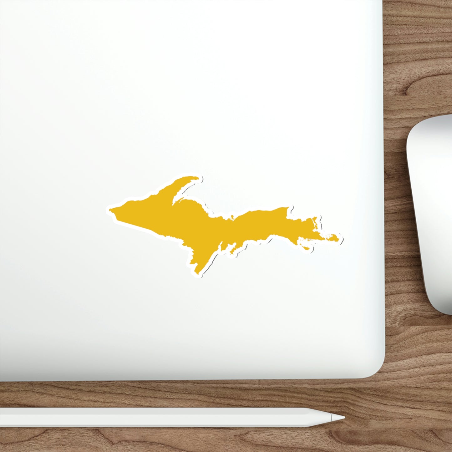 Michigan Upper Peninsula Die Cut Stickers (w/ Gold UP Outline) | Indoor/Outdoor