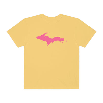 Michigan Upper Peninsula T-Shirt (w/ Pink UP Outline) | Unisex Garment-Dyed