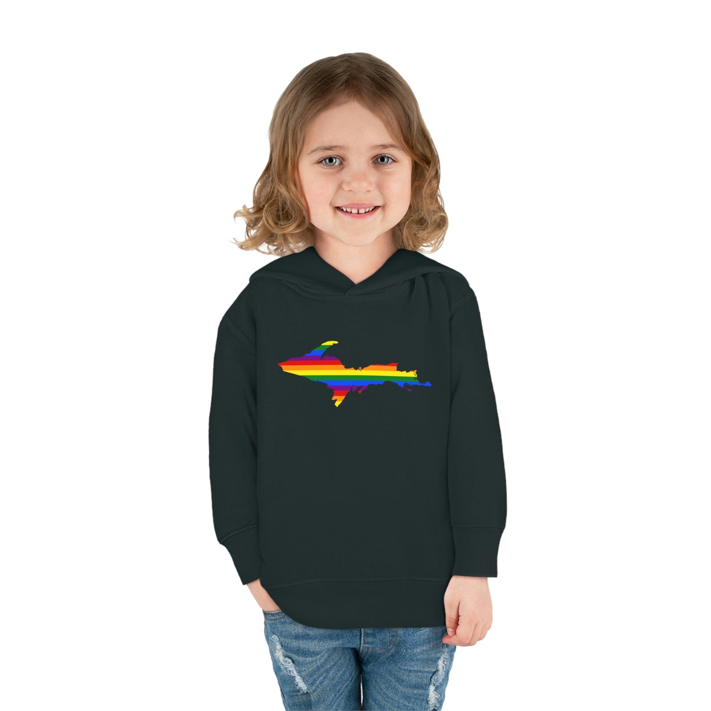 Michigan Upper Peninsula Hoodie (w/ UP Pride Flag Outline) | Unisex Toddler