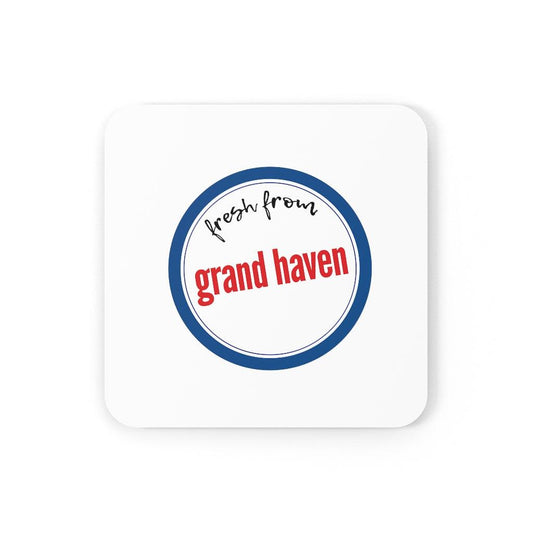 'Fresh From Grand Haven' Corkwood Coaster Set (4pk) - Circumspice Michigan