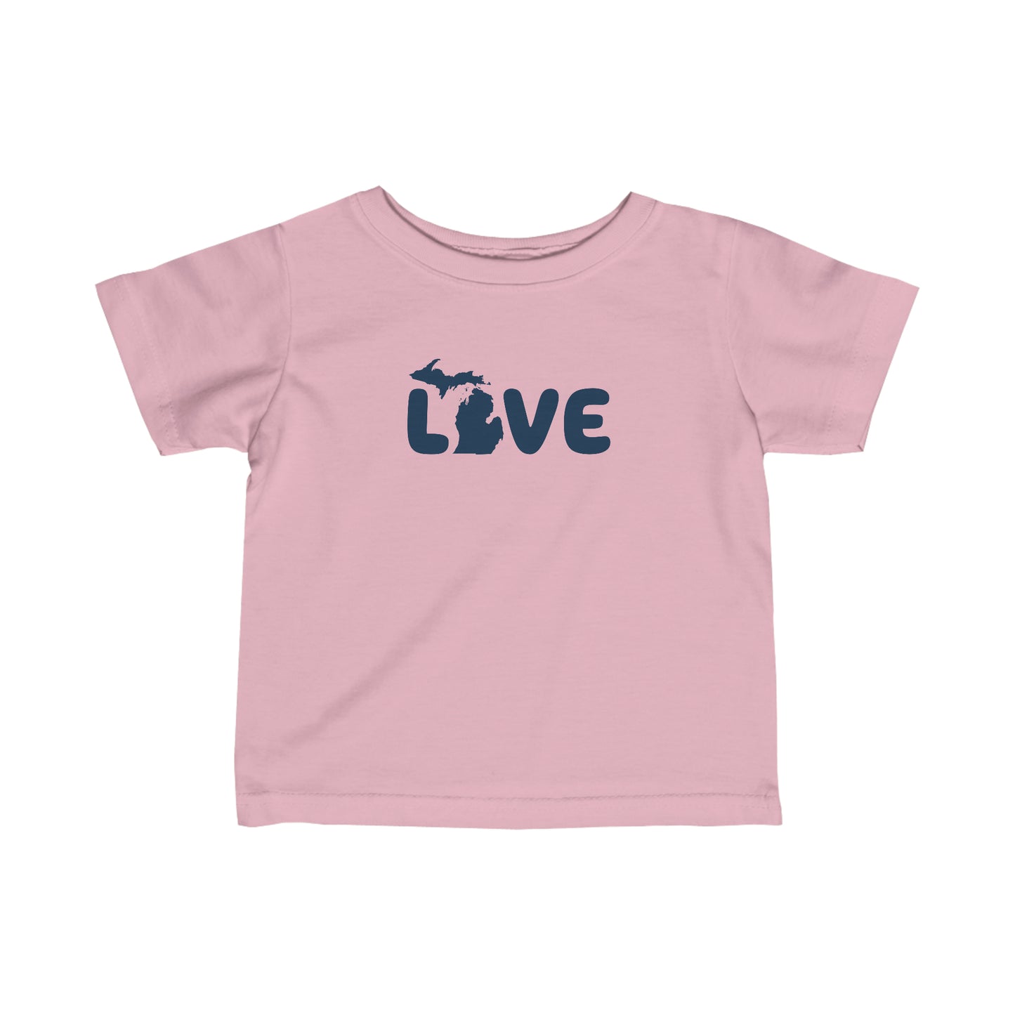 Michigan 'Love' T-Shirt (Rounded Children's Font) |  Infant Short Sleeve