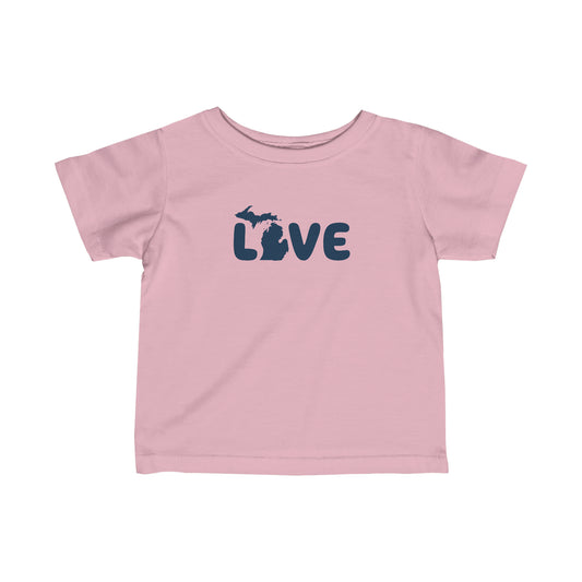 Michigan 'Love' T-Shirt (Rounded Children's Font) |  Infant Short Sleeve