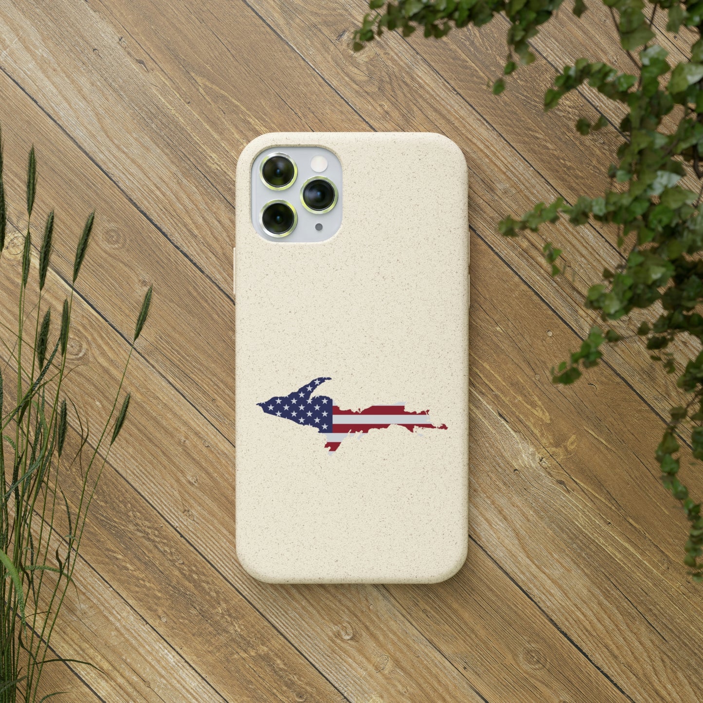 Michigan Upper Peninsula Biodegradable Phone Cases (w/ UP USA Flag Outline) | Apple iPhone