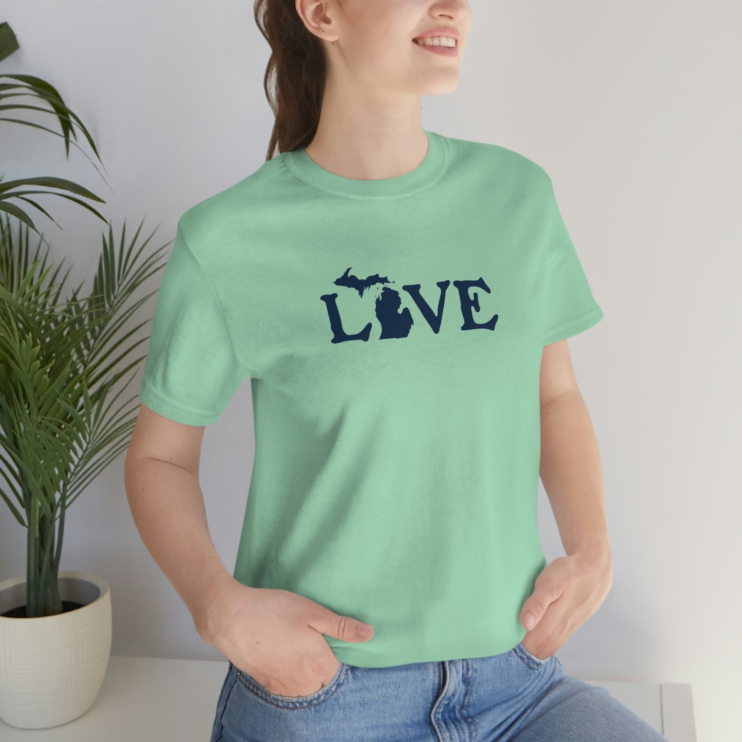 Michigan 'Love' T-Shirt (Woodcut Font) | Unisex Standard Fit