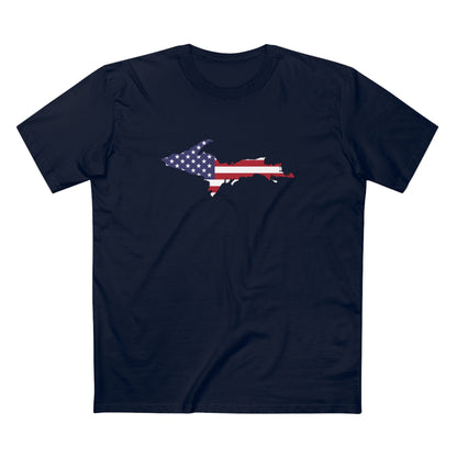 Michigan Upper Peninsula T-Shirt (w/ UP USA Flag Outline) | Men's Heavyweight