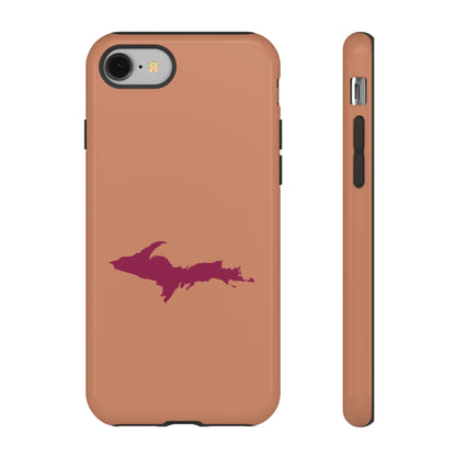 Michigan Upper Peninsula Tough Phone Case (Copper Color w/ Ruby UP Outline) | Apple iPhone