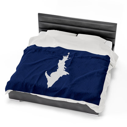 Michigan Upper Peninsula Plush Blanket (w/ UP Outline) | Dearborn Blue