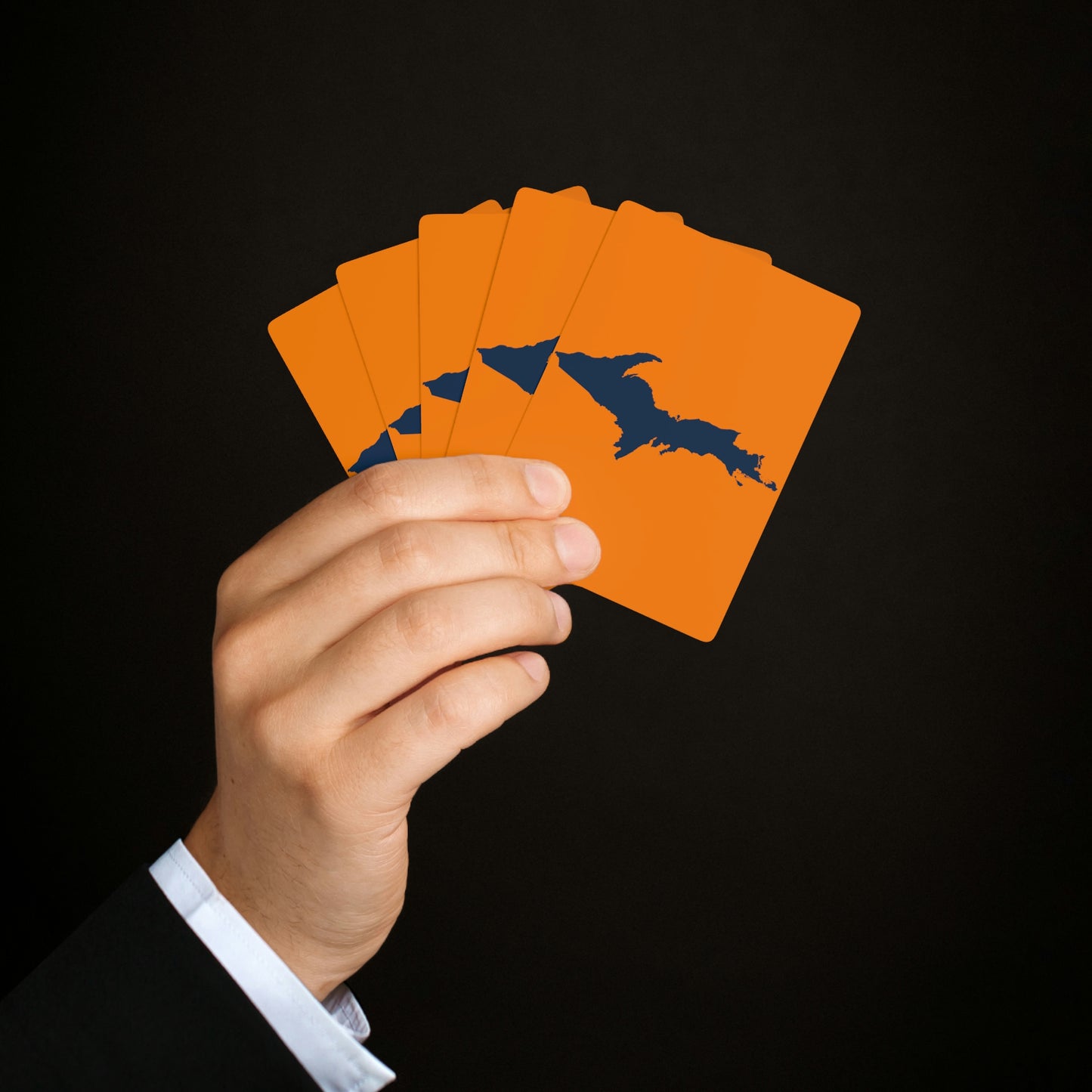 Michigan Upper Peninsula Poker Cards (Orange w/ Navy UP Outline)