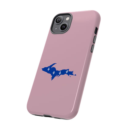 Michigan Upper Peninsula Tough Phone Case (Pink w/ UP Quebec Flag Outline) | Apple iPhone