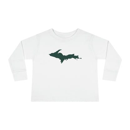 Michigan Upper Peninsula T-Shirt (w/ Green UP Outline) | Toddler Long Sleeve