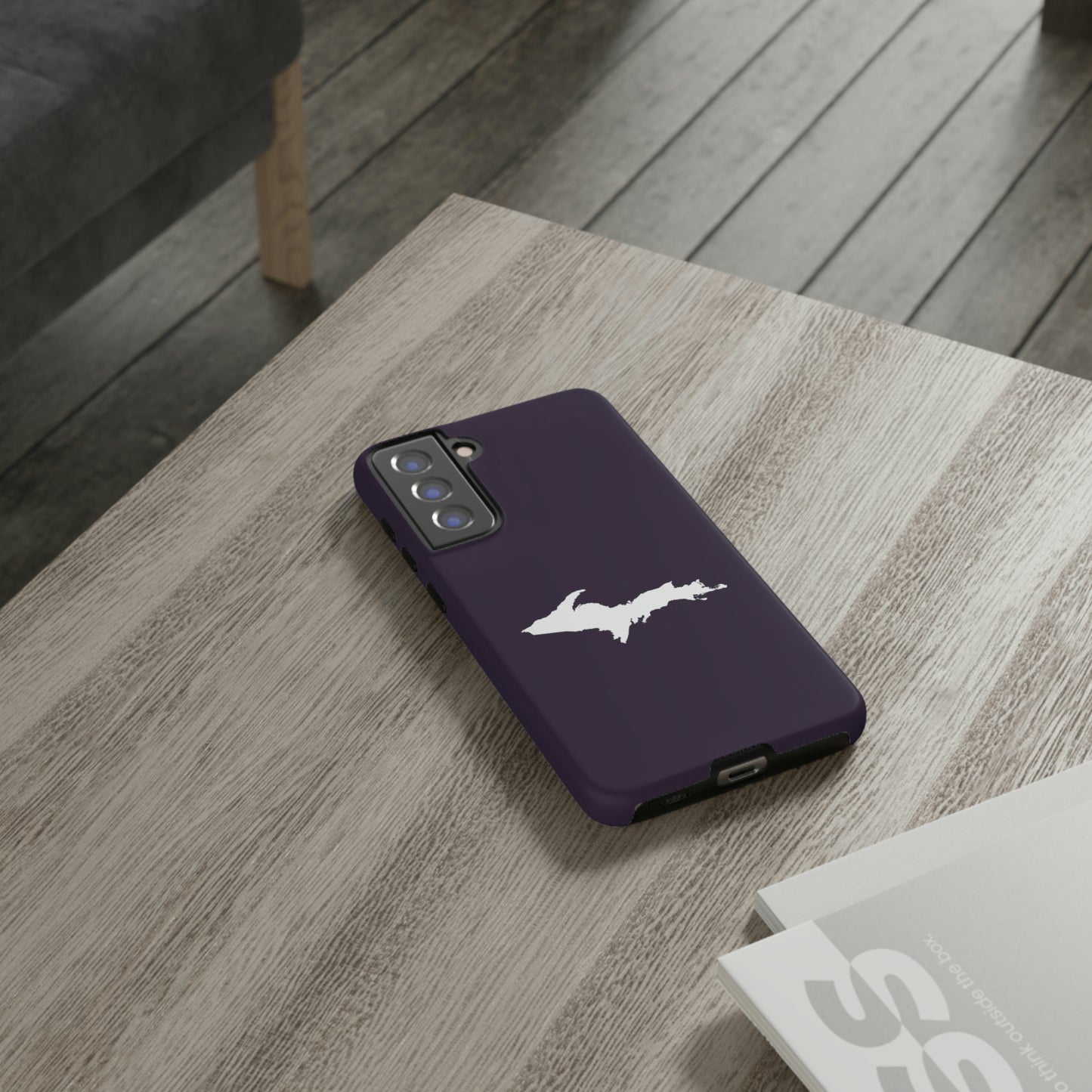 Michigan Upper Peninsula Tough Phone Case (Blackcurrant w/ UP Outline) | Samsung & Pixel Android