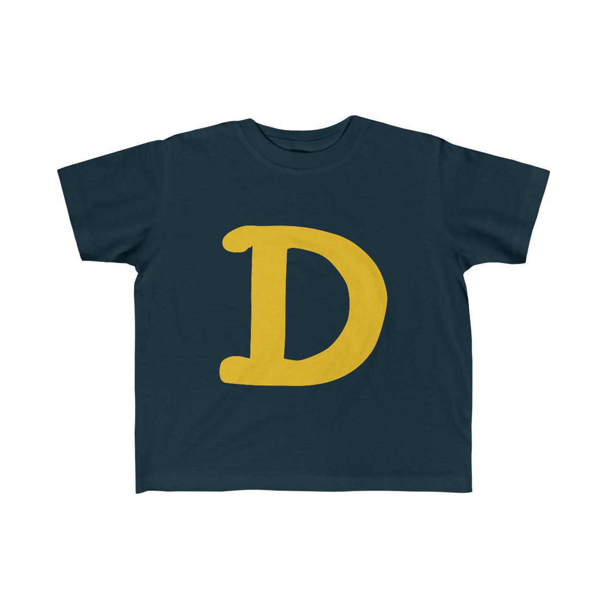 Detroit 'Old French D' T-Shirt  (Gold Full Body Outline) | Toddler Short Sleeve - Circumspice Michigan