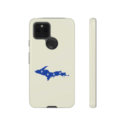 Michigan Upper Peninsula Tough Phone Case (Ivory Color w/ UP Quebec Flag Outline) | Samsung & Pixel Android