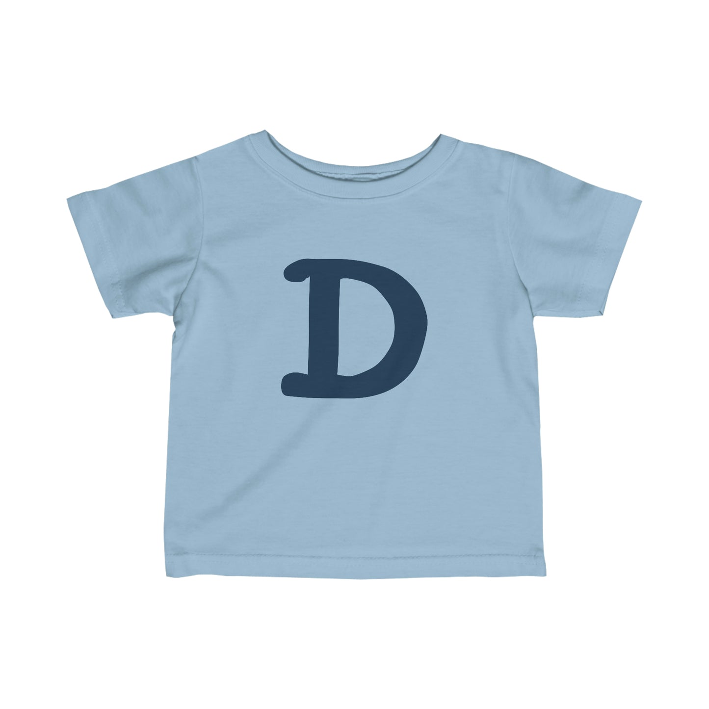 Detroit 'Old French D' T-Shirt (White/Navy Full Body Outline) |  Infant Short Sleeve