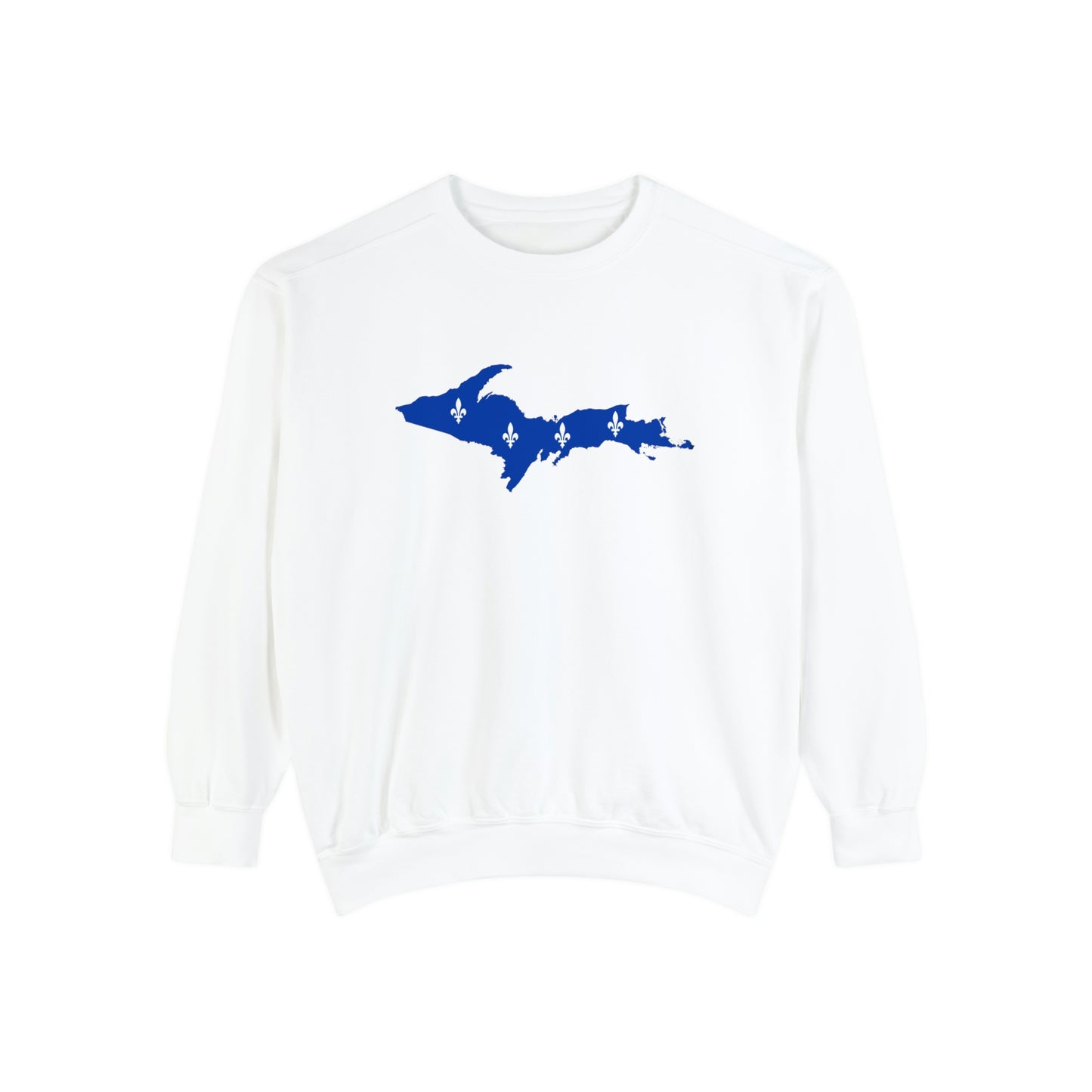 Michigan Upper Peninsula Sweatshirt (w/ UP Quebec Flag Outline) | Unisex Garment Dyed