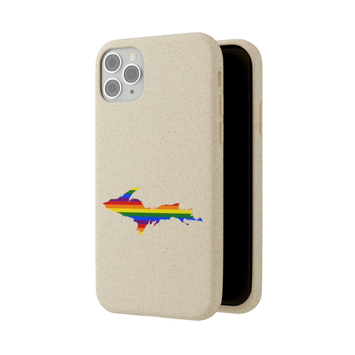 Michigan Upper Peninsula Biodegradable Phone Cases (w/ UP Pride Flag Outline) | Apple iPhone