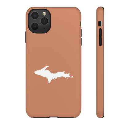 Michigan Upper Peninsula Tough Phone Case (Copper Color w/ UP Outline) | Apple iPhone