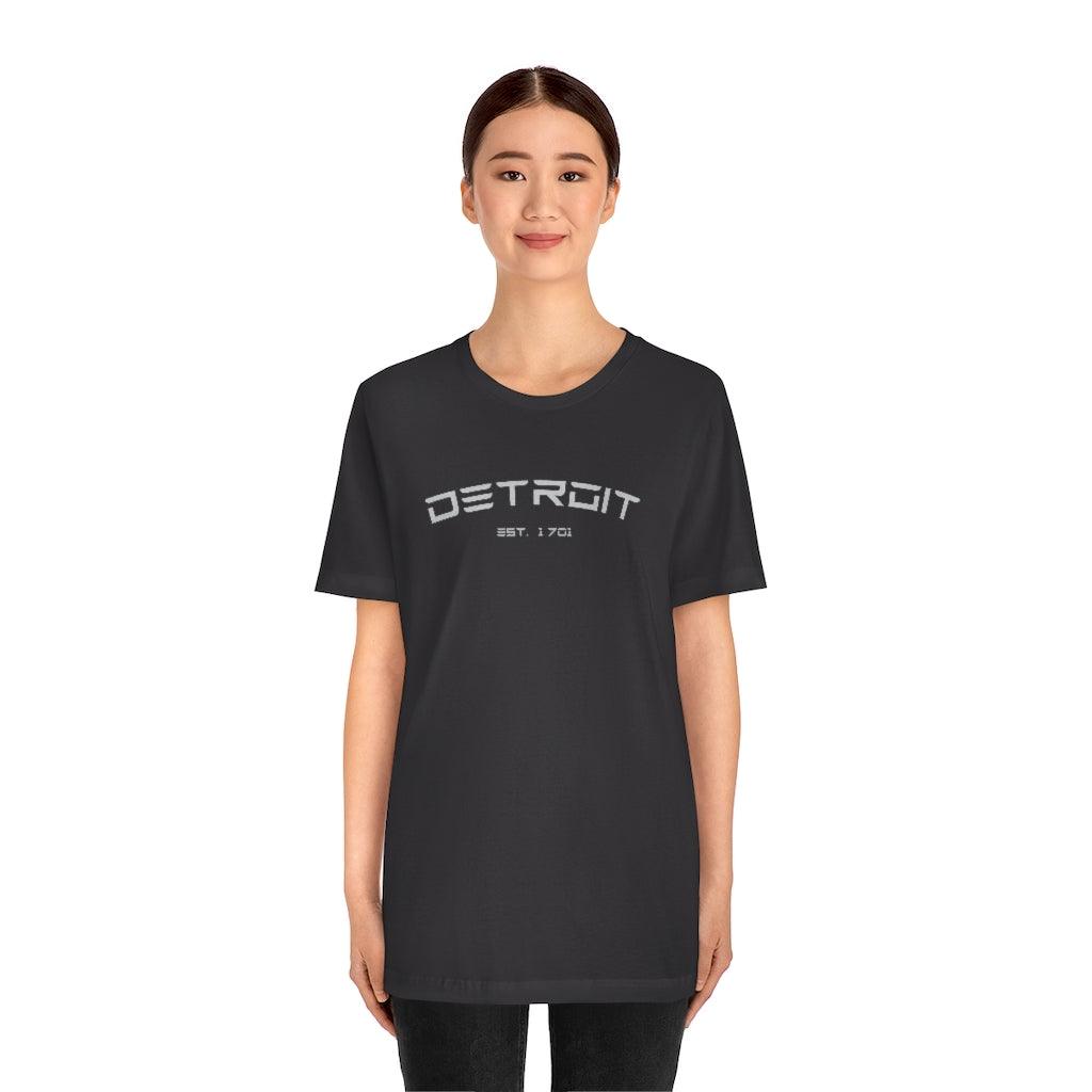 'Detroit Est. 1701' Electric Font T-Shirt | Unisex Standard Fit - Circumspice Michigan