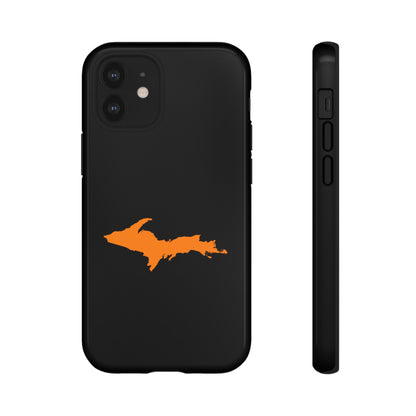 Michigan Upper Peninsula Tough Phone Case (Black w/ Orange UP Outline) | Apple iPhone