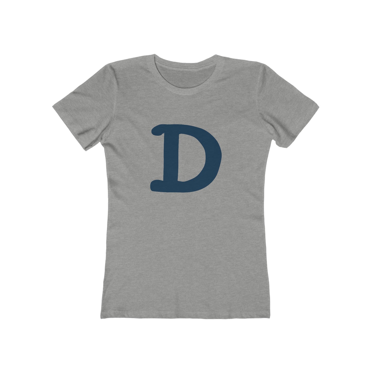 Detroit 'Old French D' T-Shirt (White/Navy Full Body Outline) | Women's Boyfriend Cut