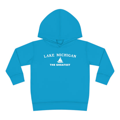 'Lake Michigan The Greatest' Hoodie (w/USA Flag Outline) | Unisex Toddler