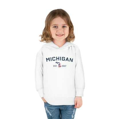 'Michigan EST 1837' Hoodie (With MI USA Flag Outline) | Unisex Toddler