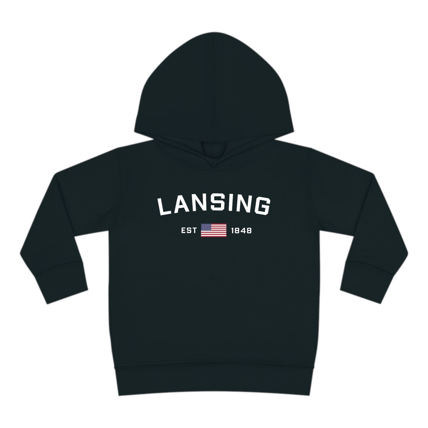 'Lansing EST 1848' Hoodie (w/USA Flag Outline) | Unisex Toddler