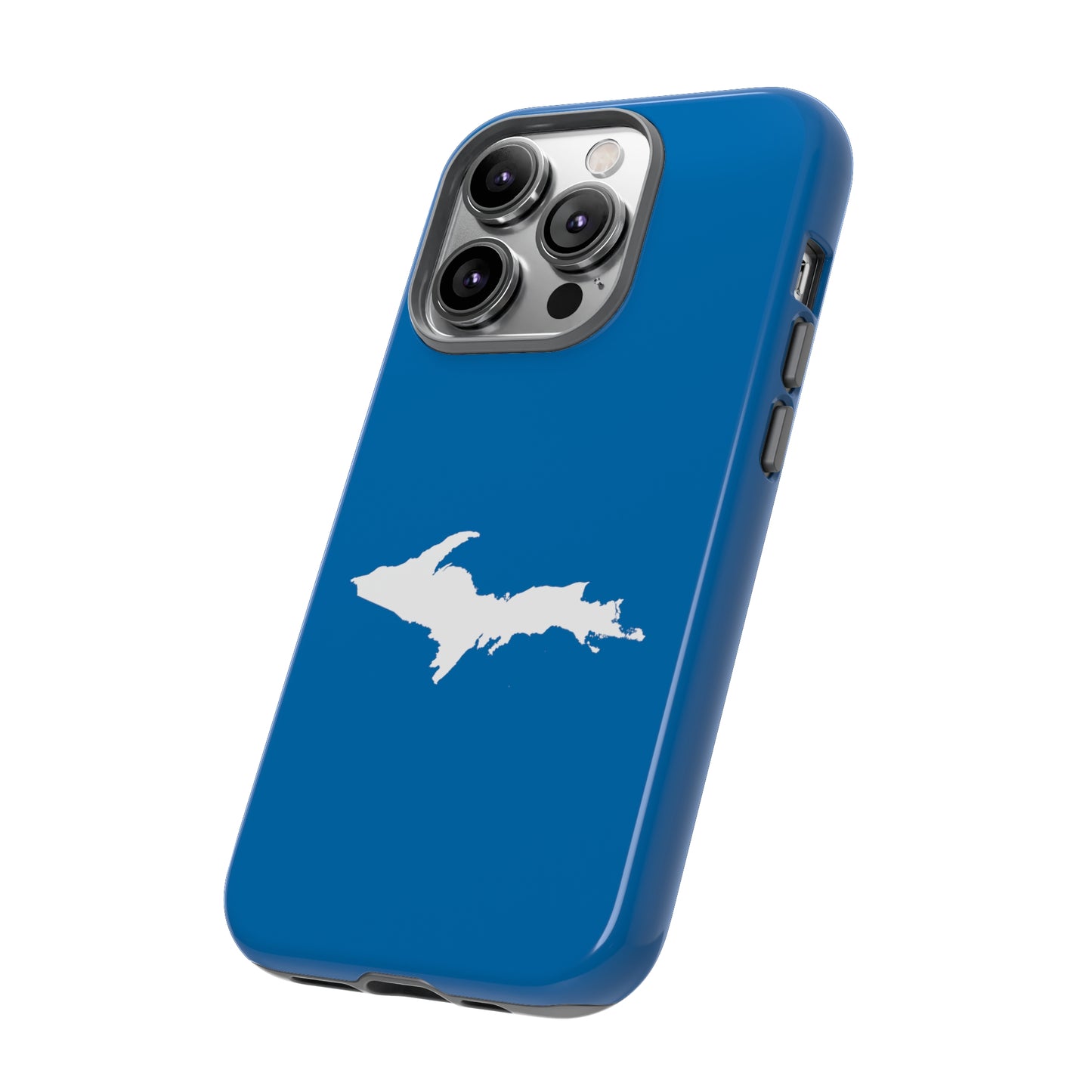 Michigan Upper Peninsula Tough Phone Case (Azure w/ UP Outline) | Apple iPhone