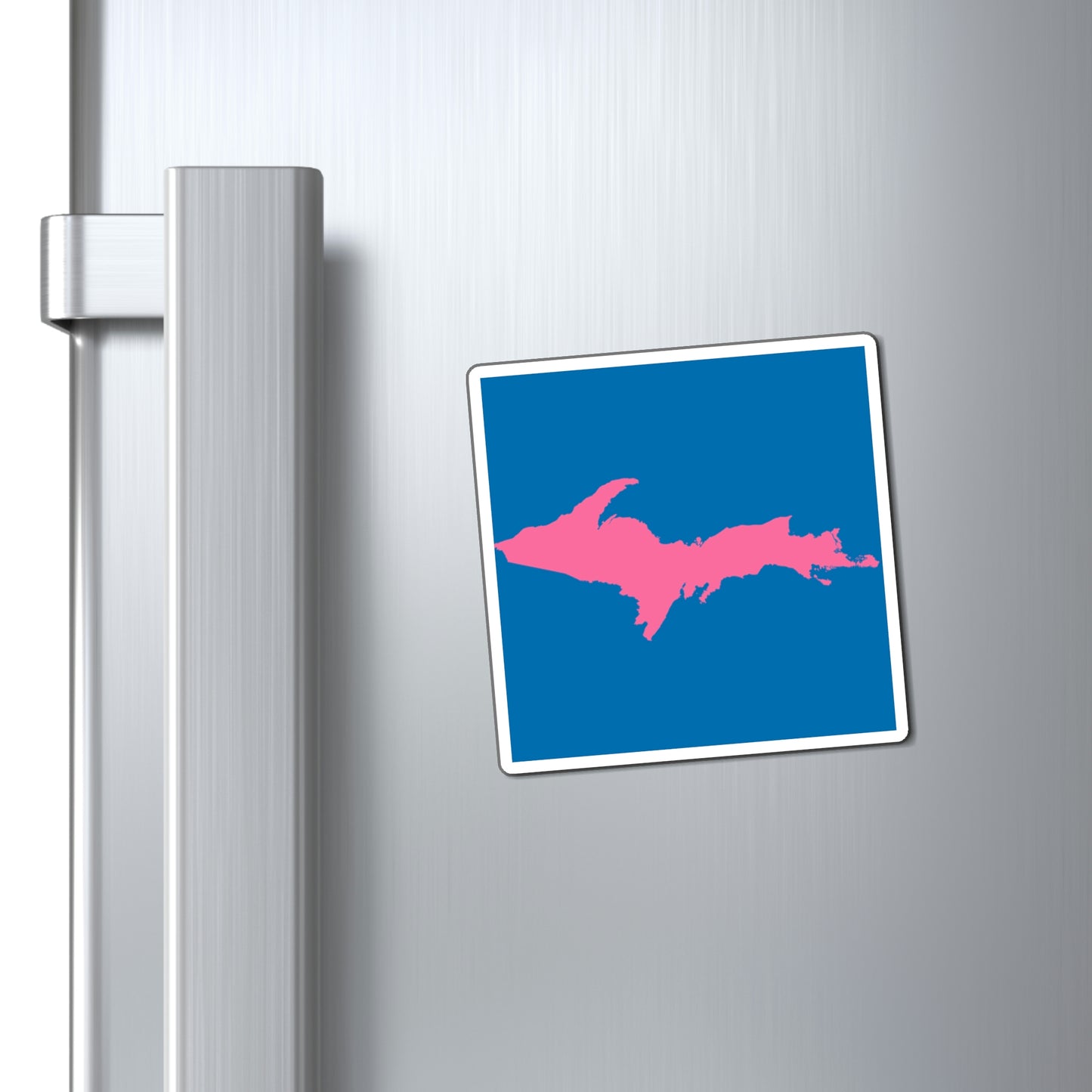 Michigan Upper Peninsula Square Magnet (w/ Pink UP Outline)