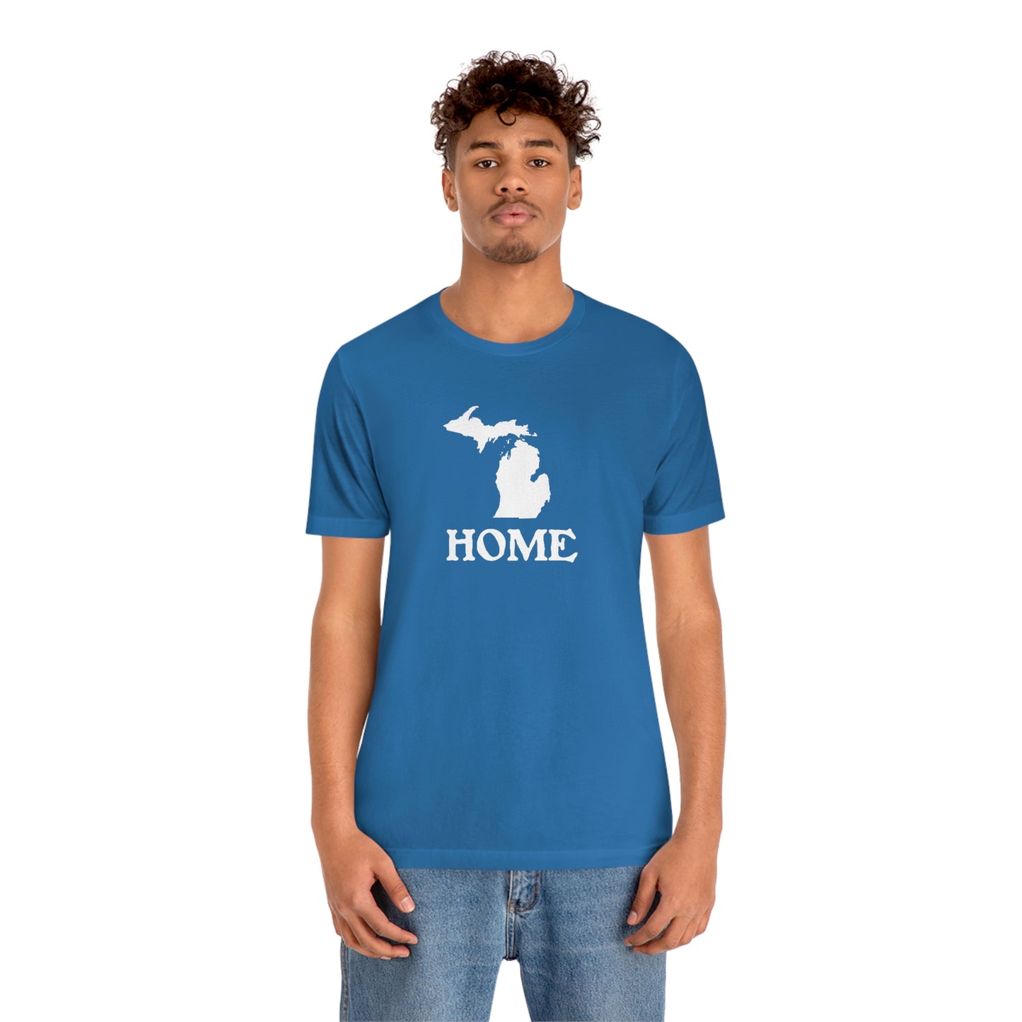 Michigan 'Home' T-Shirt (Woodcut Font) | Unisex Standard Fit